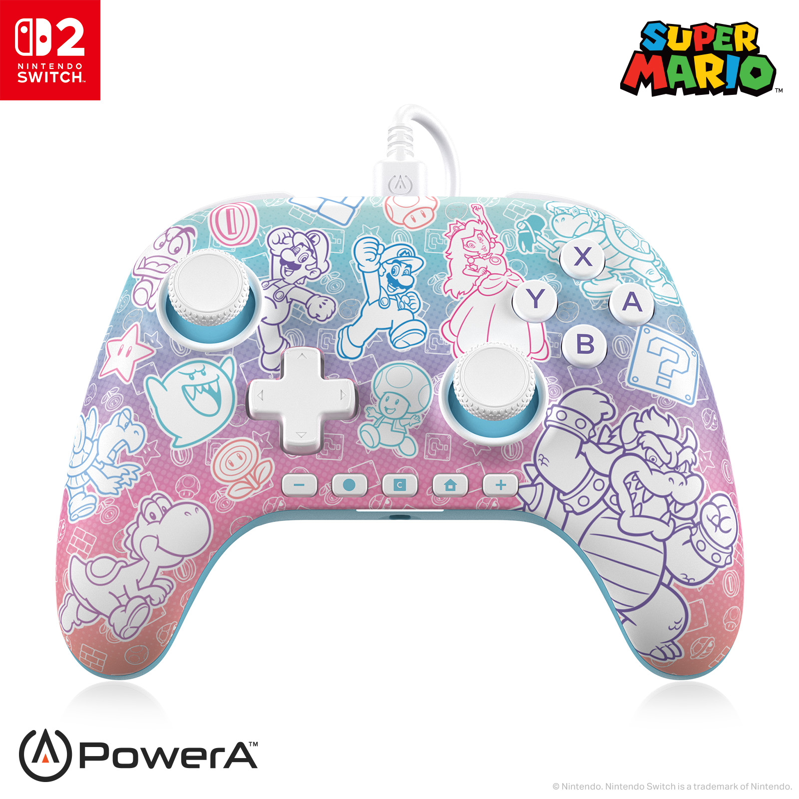 PowerA - Advantage Wired Controller for NSW2- Mushroom Kingdom  